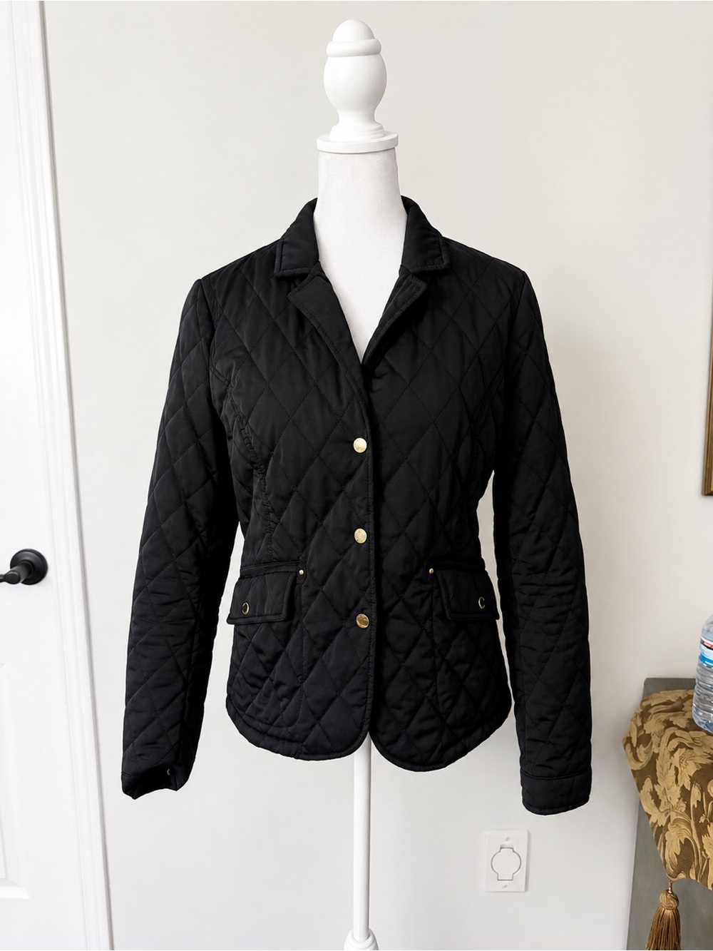 Massimo Dutti Black Lightweight Quilted Jacket Size Small